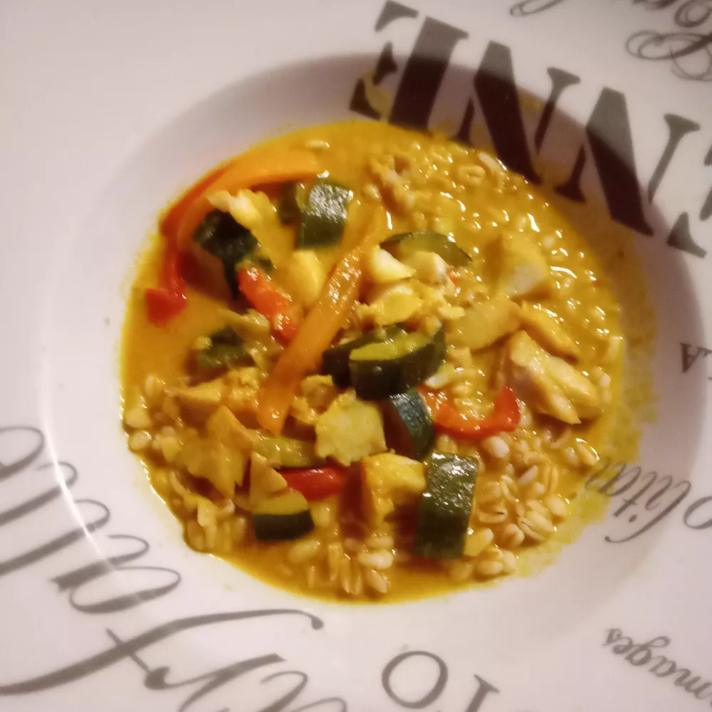 Curry de cabillaud au poivron
