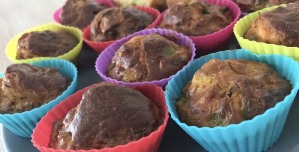 Recette de Cake poivron, oignon et curry de poulet