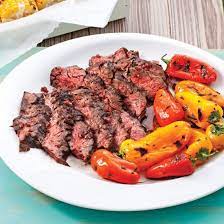 Bavette d'aloyau au piment et poivrons