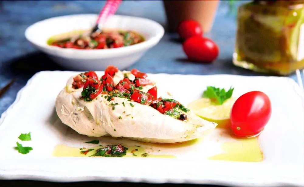 Blanc de poulet sauce vierge