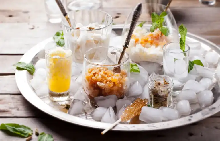 Granité de fruits et tisane chaud froid