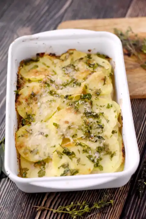 Gratin de cabillaud aux 2 pommes