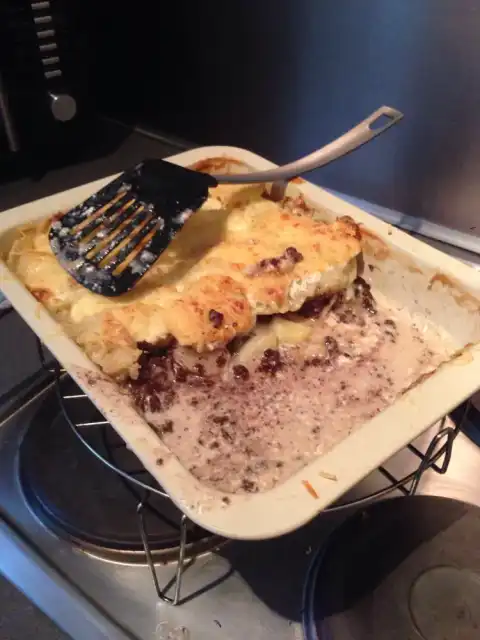 Gratin de boudin au camembert et ses pommes