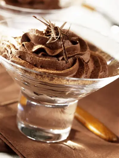 Mousse au chocolat noir et la menthe rapide