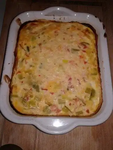 Frittata tomate et poireaux (omelette au four)