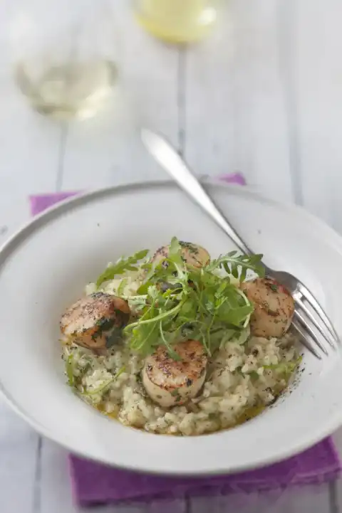 Risotto de Saint Jacques à la roquette