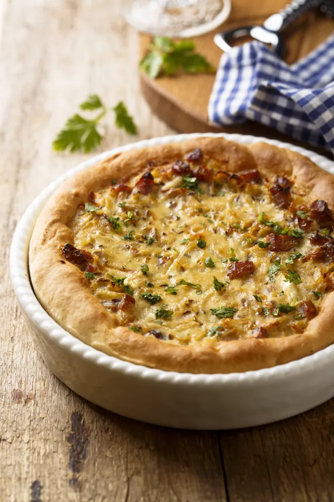 Tourte aux poireaux et lardons