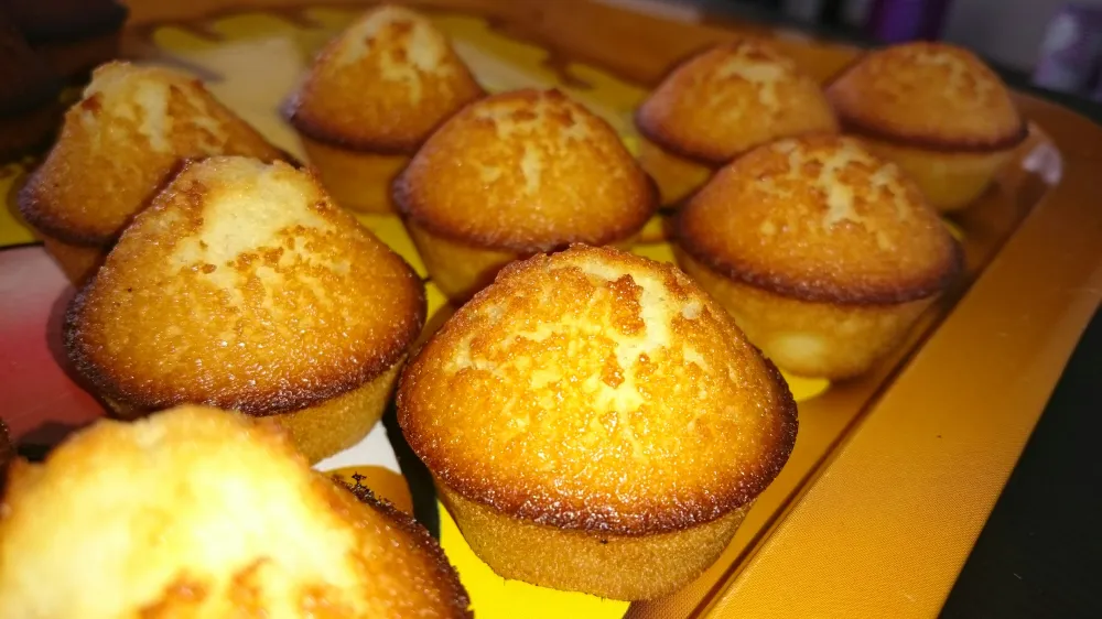 madeleine au miel et poudre damande