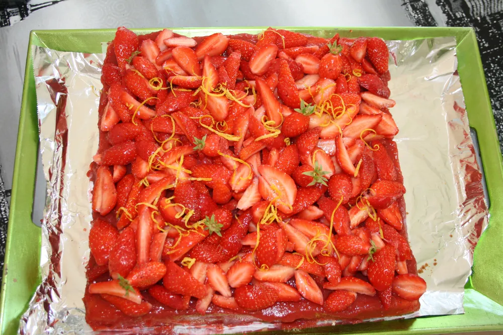 Tarte biscuitée aux fraises