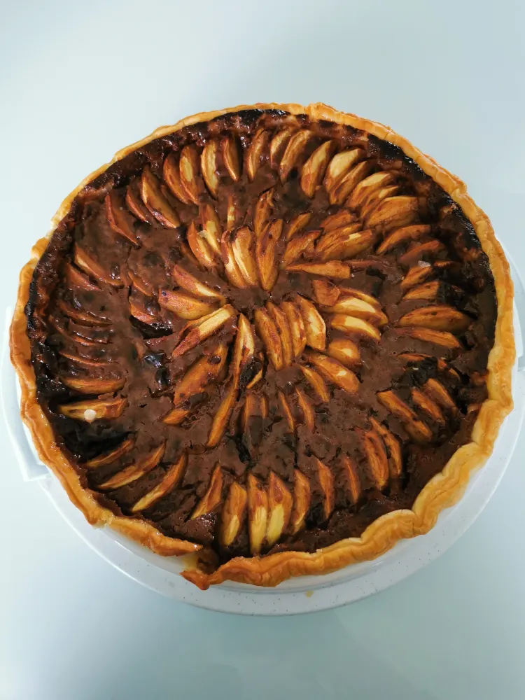 Tarte aux pommes et aux chocolat au lait