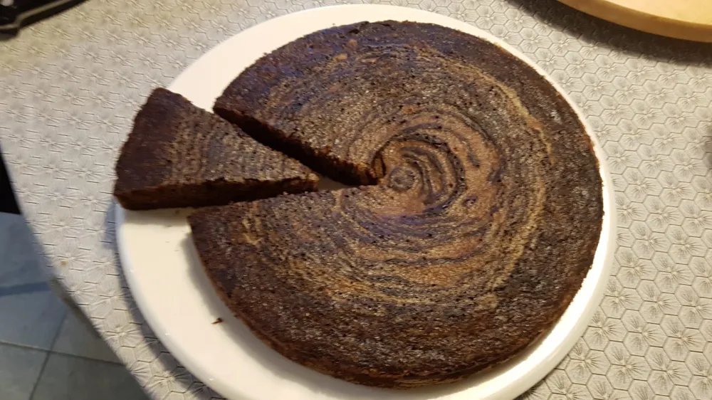 Gateau zébré pomme - chocolat