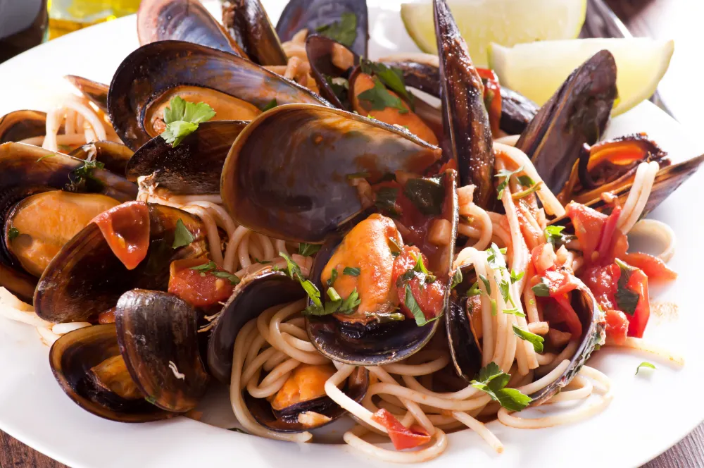 Moules aux poivrons au wok