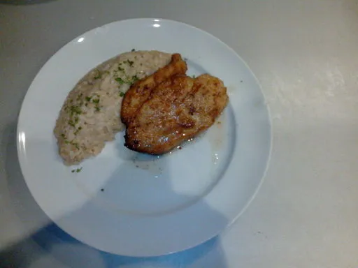 Poulet sauté et son risotto