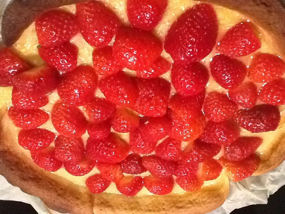 Tarte aux fraises et crème anglaise