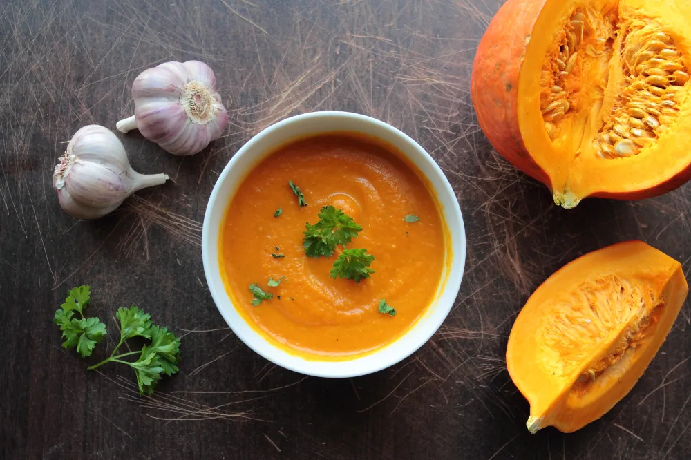 Soupe de potimarron au lait damande