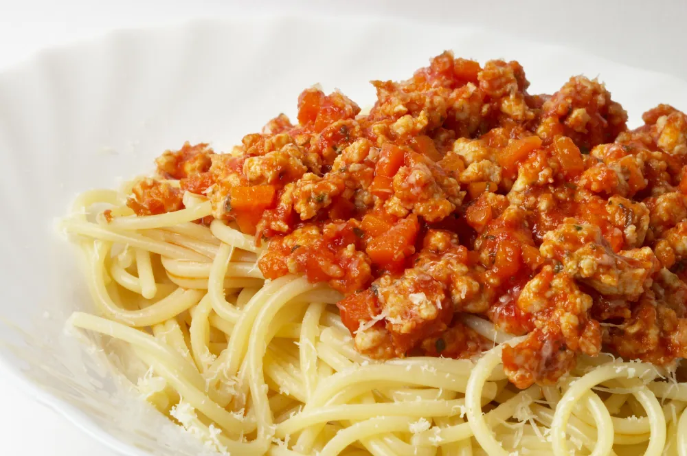 Spaghetti bolognaise sans oignons