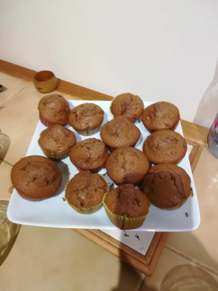 Muffins, praliné et noix