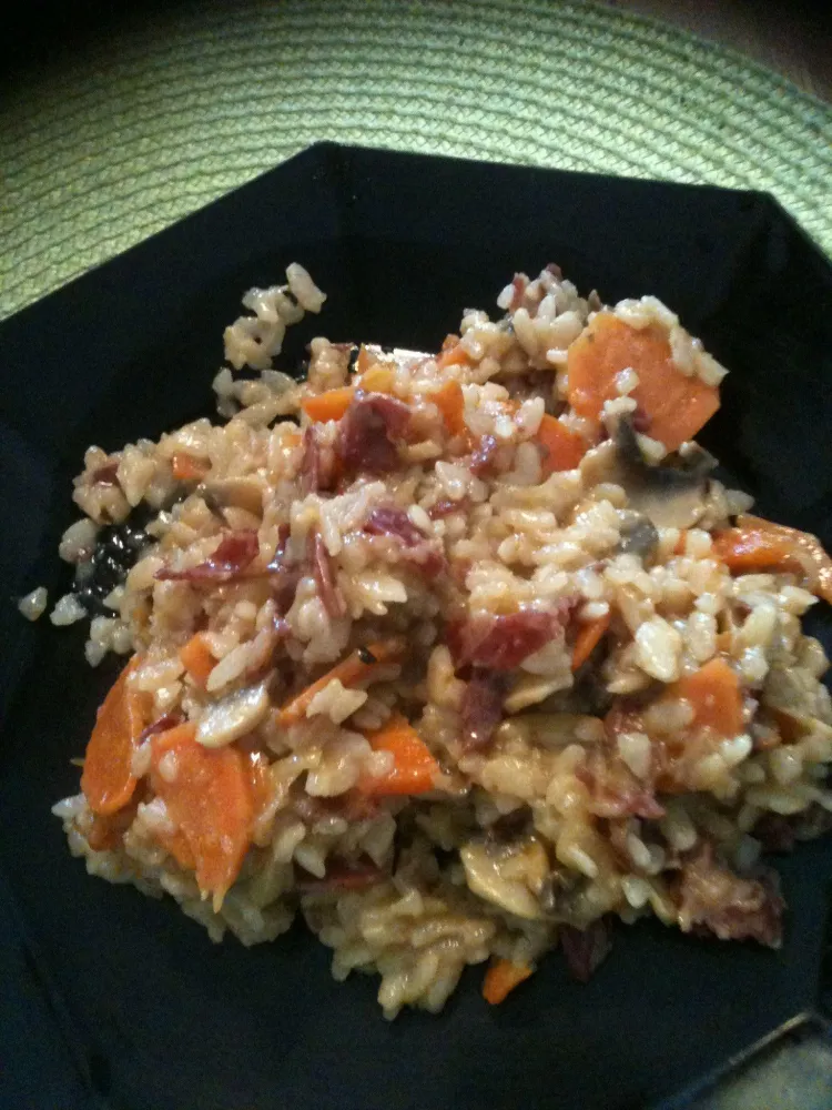 Risotto coppa champignons frais et carottes