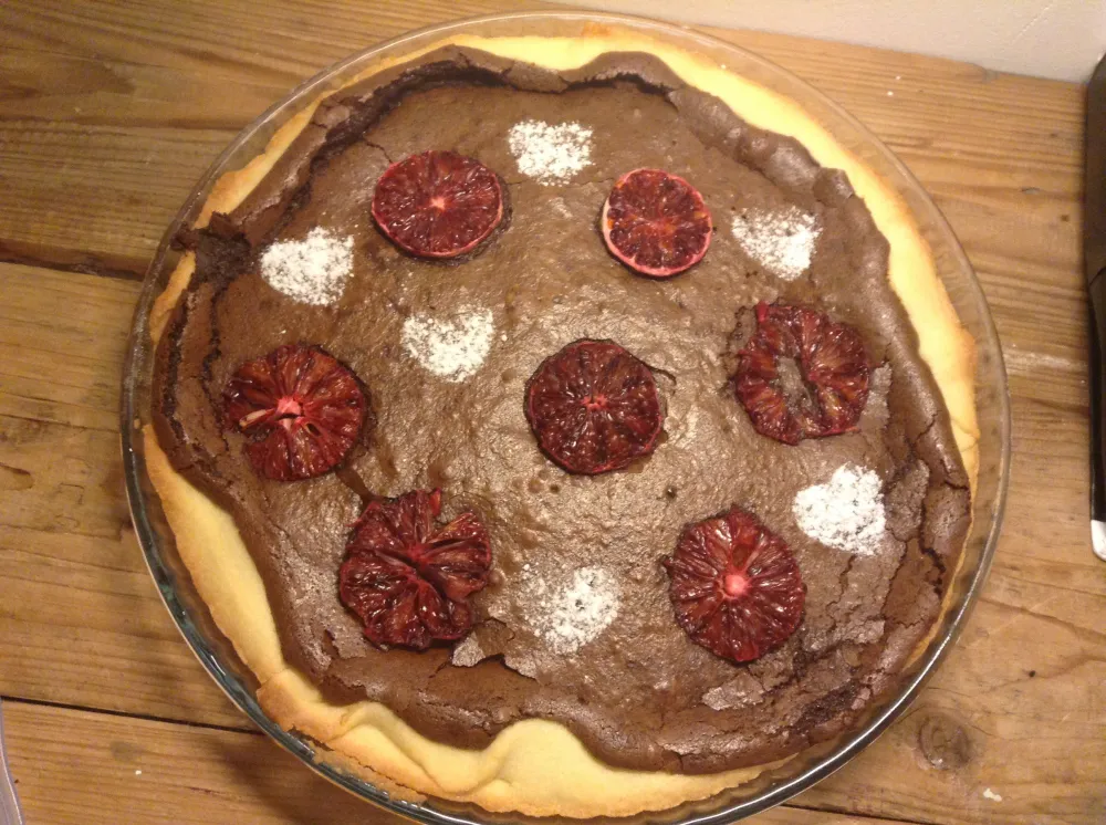 Tarte au chocolat et à lorange