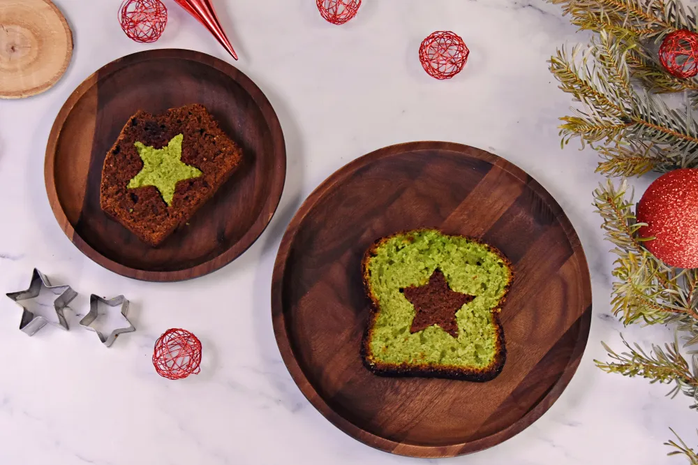 Gâteau surprise étoilé, chocolat pistaches