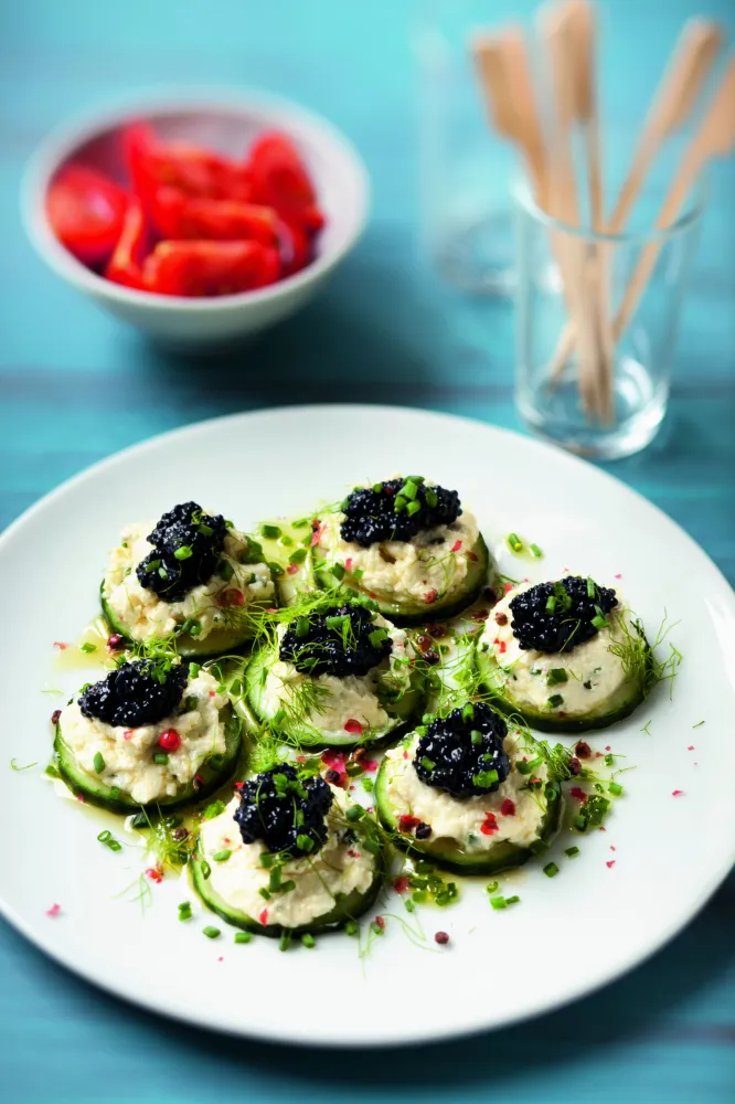 Canapés de concombre au boursin