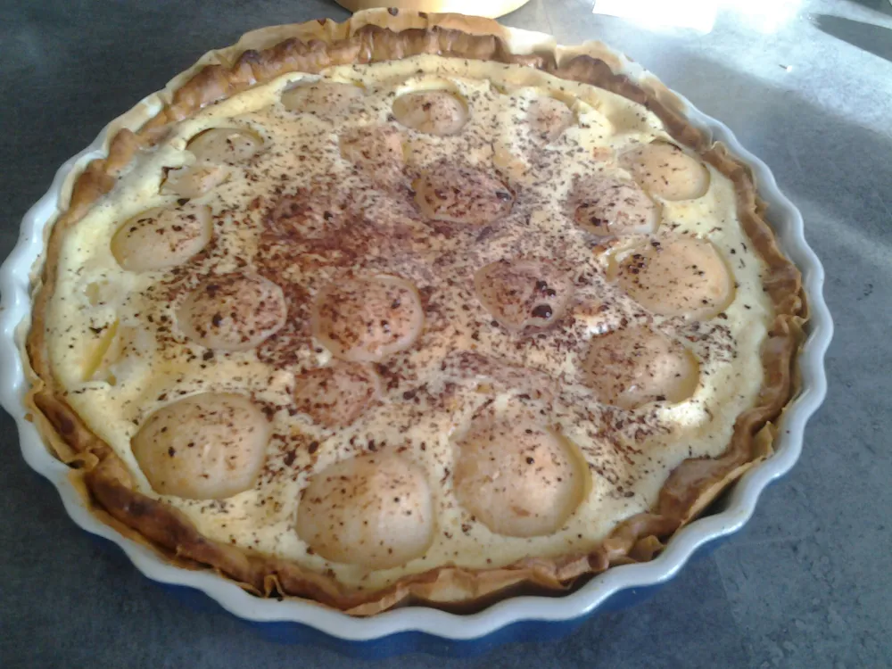 tarte flan à la poire