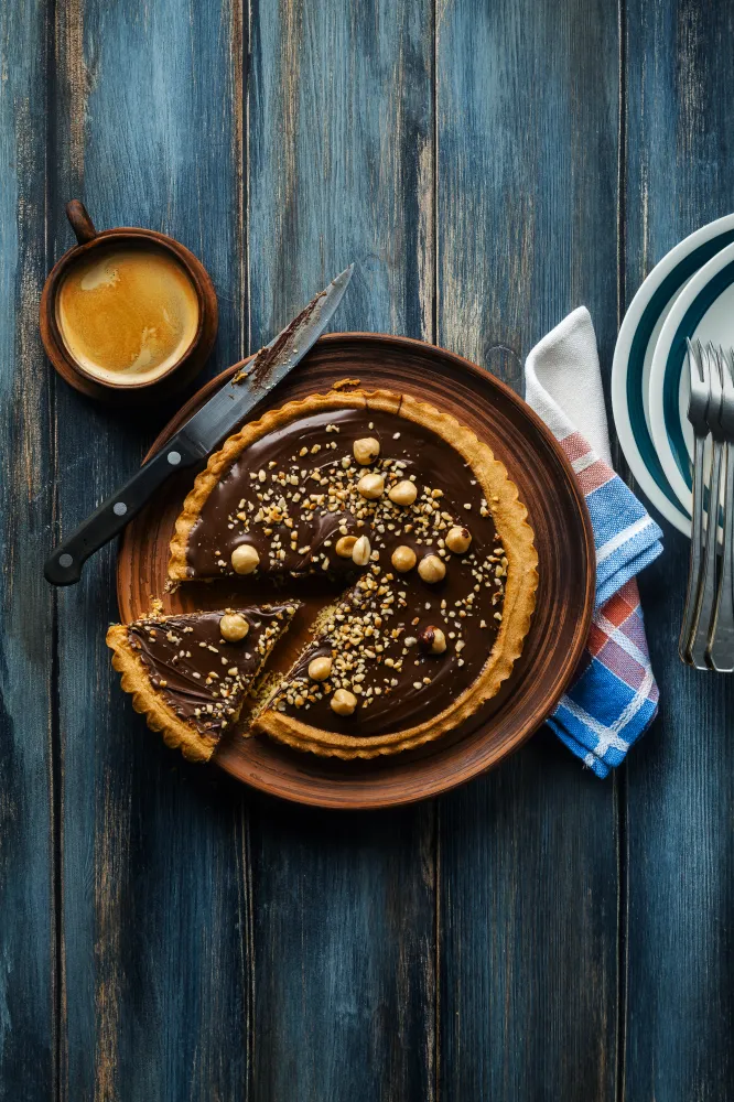 Tarte au chocolat aux noisettes