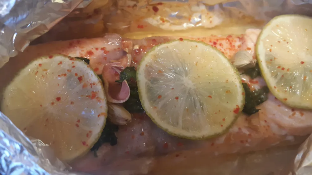 Saumon en Papillote sucré salé au citron vert