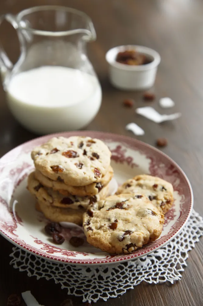 Cookies raisins de corinthe noix de coco rapée