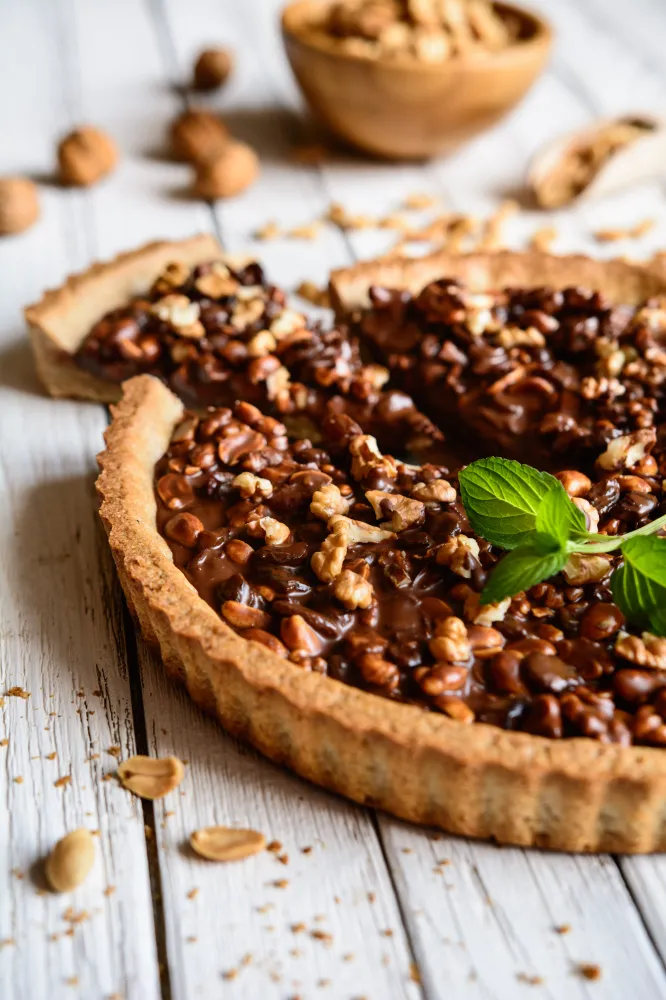 Tarte noix / pépites de chocolat