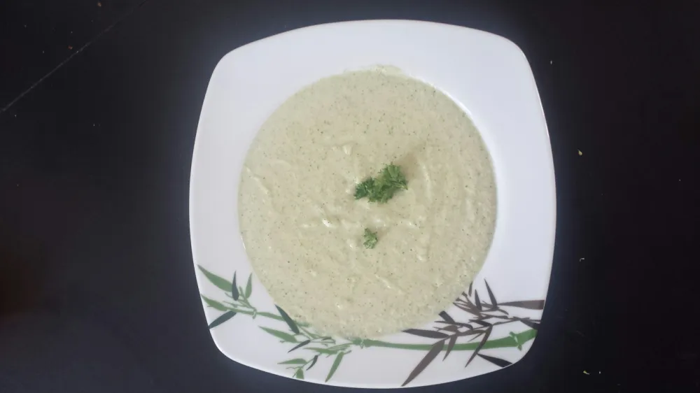 Velouté brocoli boudin blanc truffé