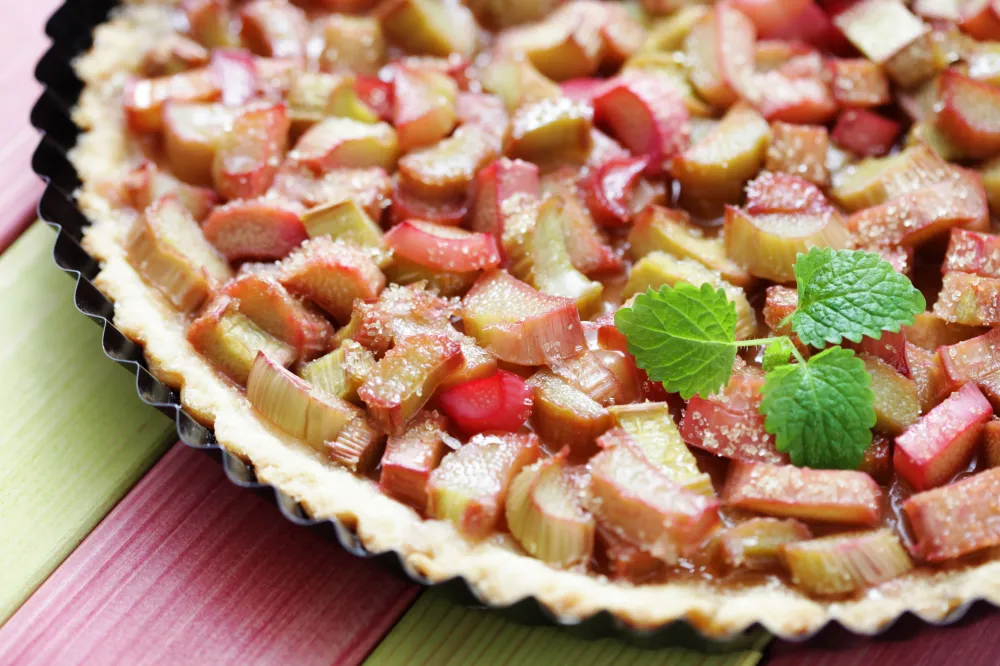 Tarte à la rhubarbe sans gluten