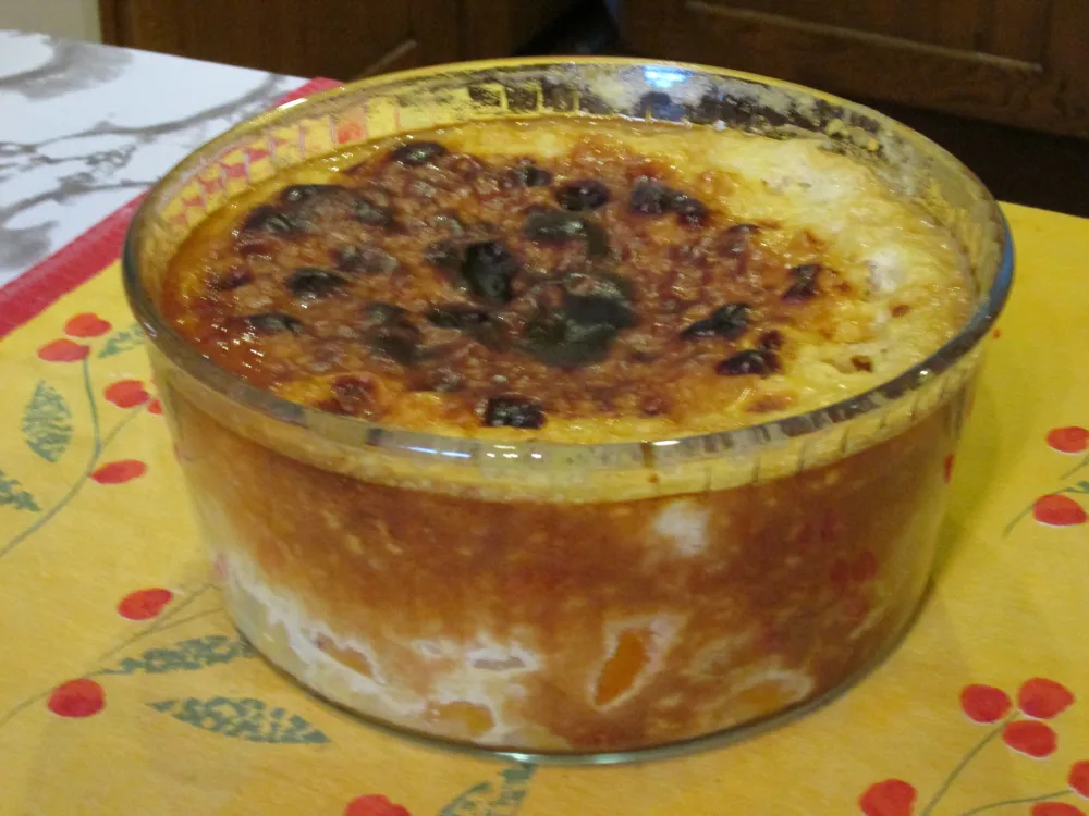 Gâteau de riz pêche abricot miel