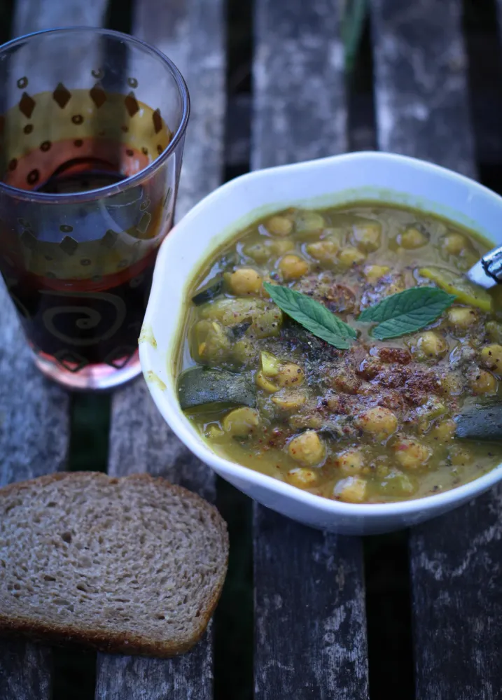 Fondue de courgettes et pois chiches