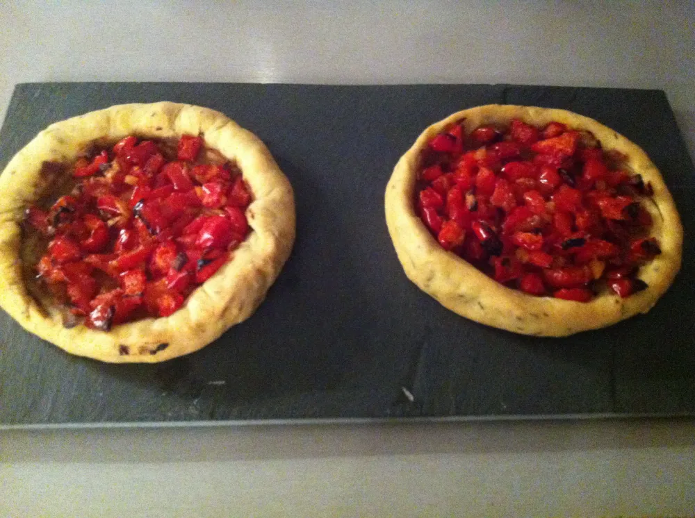 Tarte aux poivrons (pâte brisée au thym)