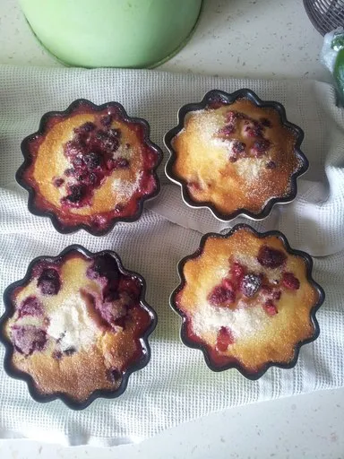 Gâteau de semoule à la framboise