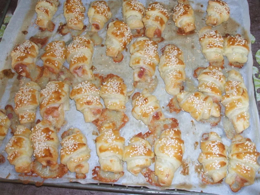 mini croissant lardon fromage de chèvre