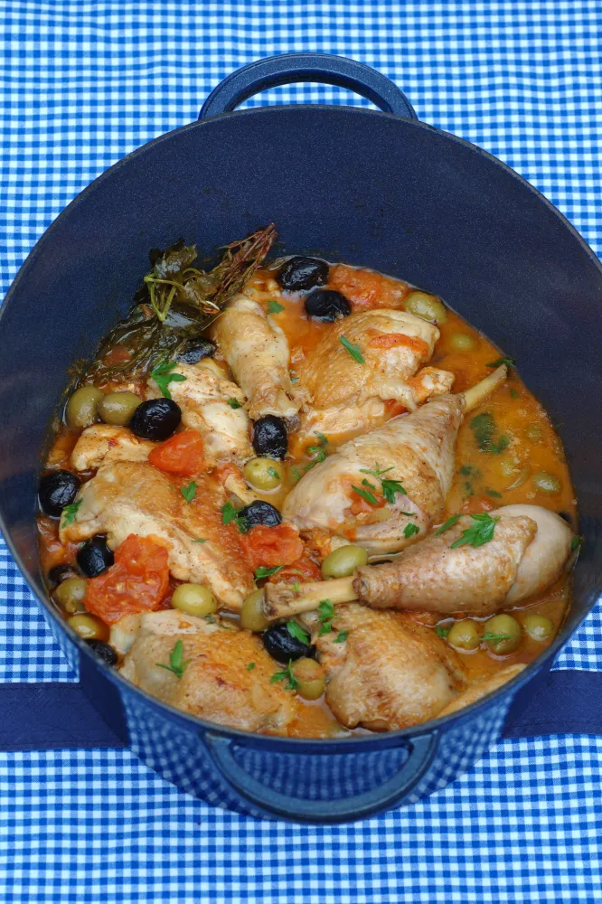 Poulet aux olives au four