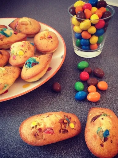 Madeleines aux m&ms