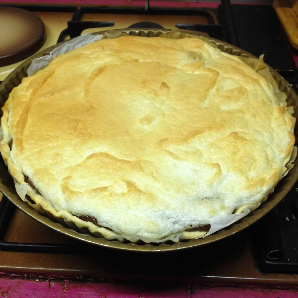 Tarte choco-frangipane meringuée