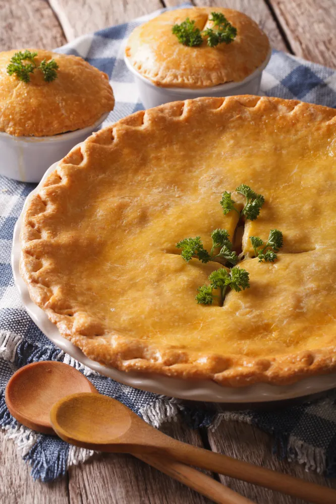 Tourte de poireaux au saumon et a la mimolette