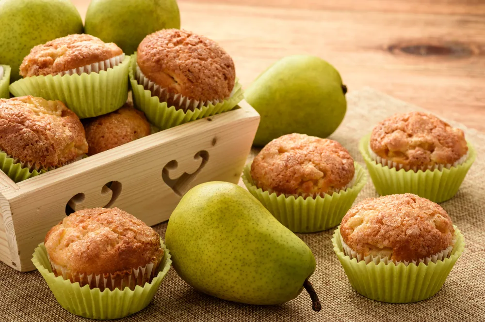 Muffins délicieux poires pépites de chocolat