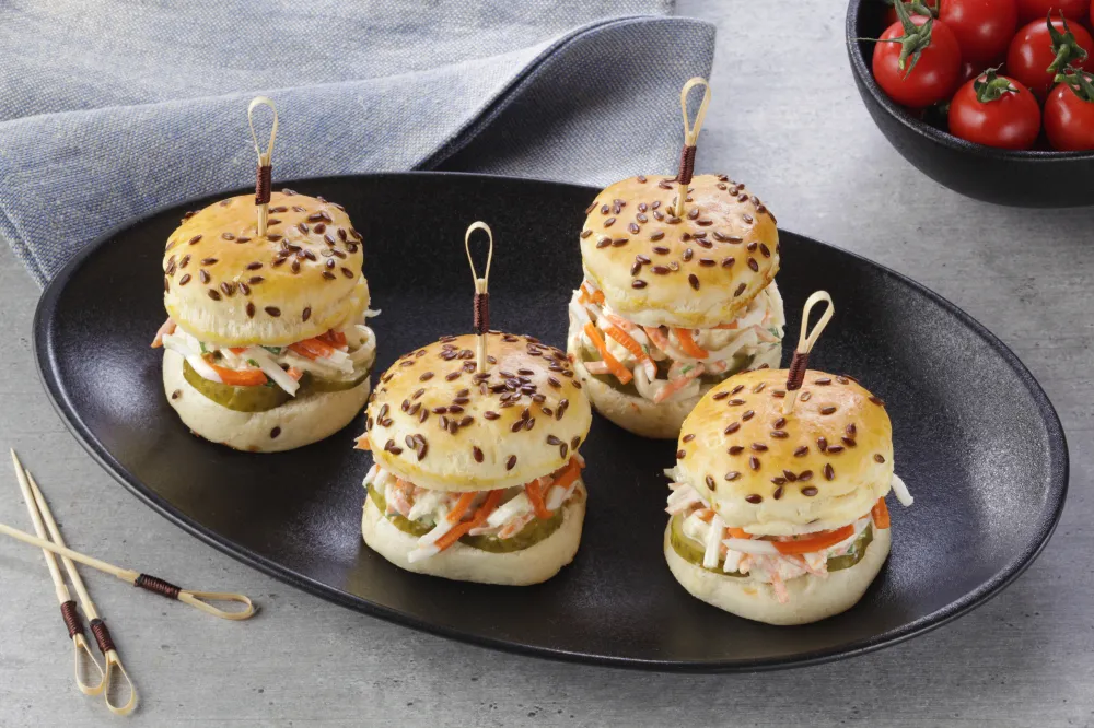 Mini-burger au coleslaw de surimi