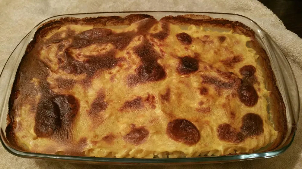 Gratin de pâtes au parmesan et curry