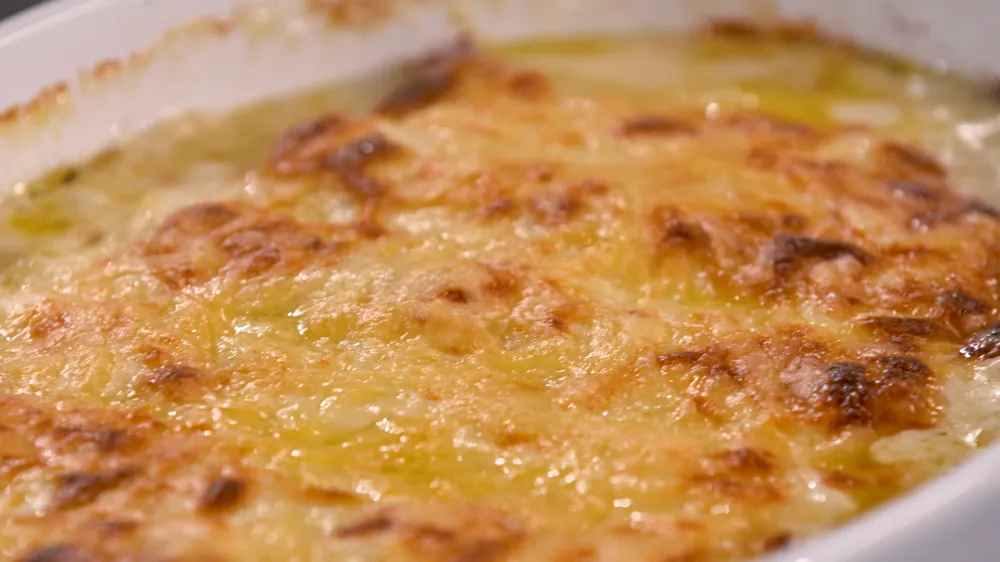 Poireaux au jambon gratinés au comté par Laurent Mariotte