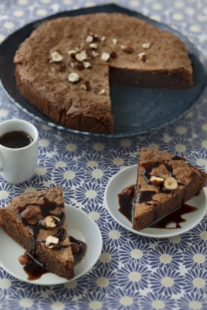 Gâteau fondant au chocolat praliné