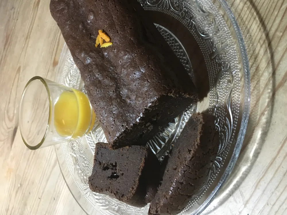 Fondant Chocolat-Orange et coulis à lorange