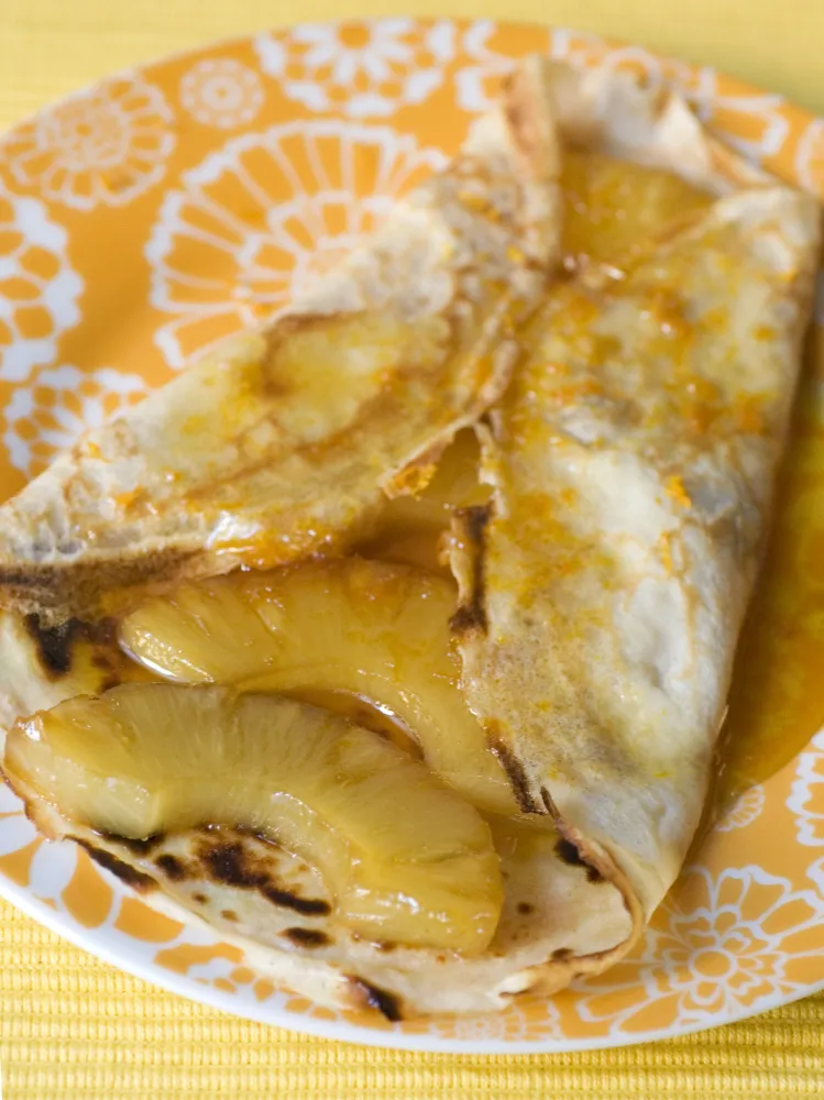 Crêpes à lananas et à lorange
