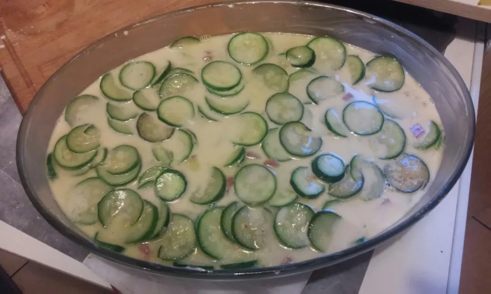 Clafoutis aux courgettes et au jambon