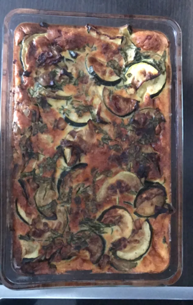 Clafoutis de courgettes au basilic